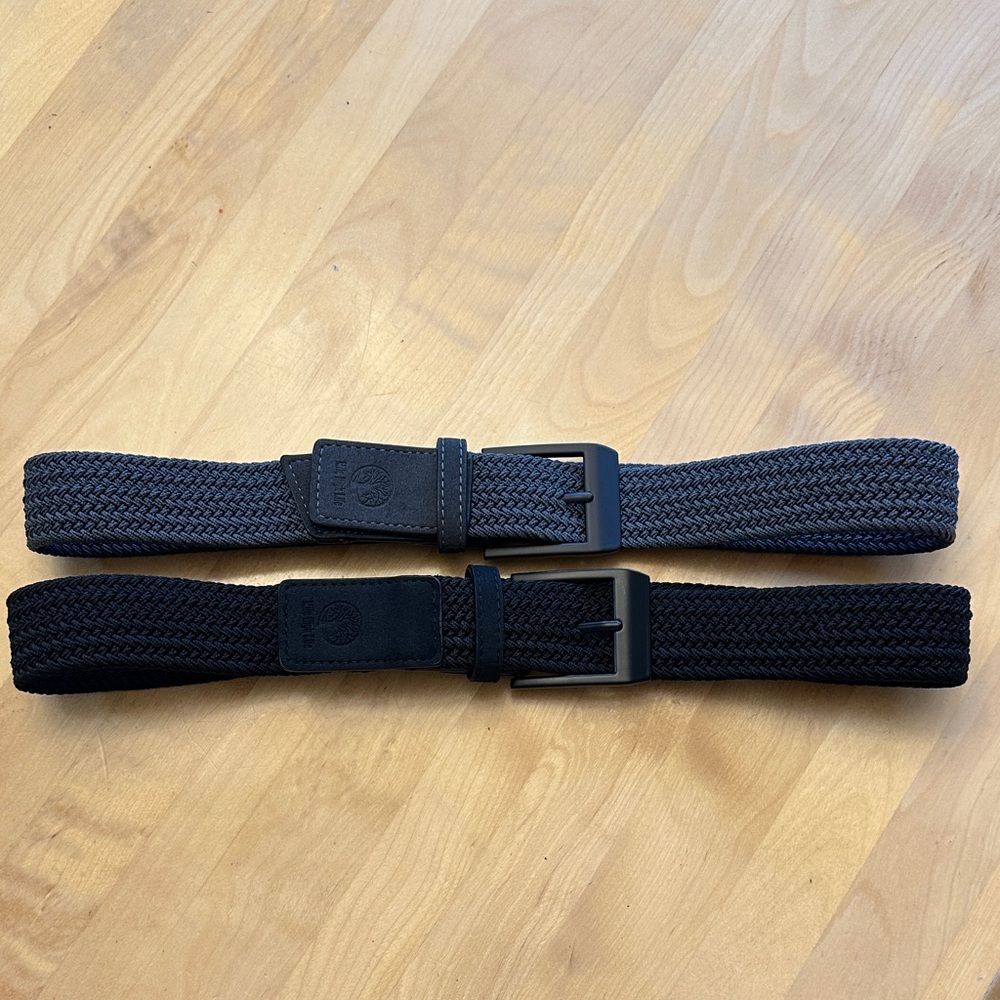 Men's Black and Gray Woven Belts